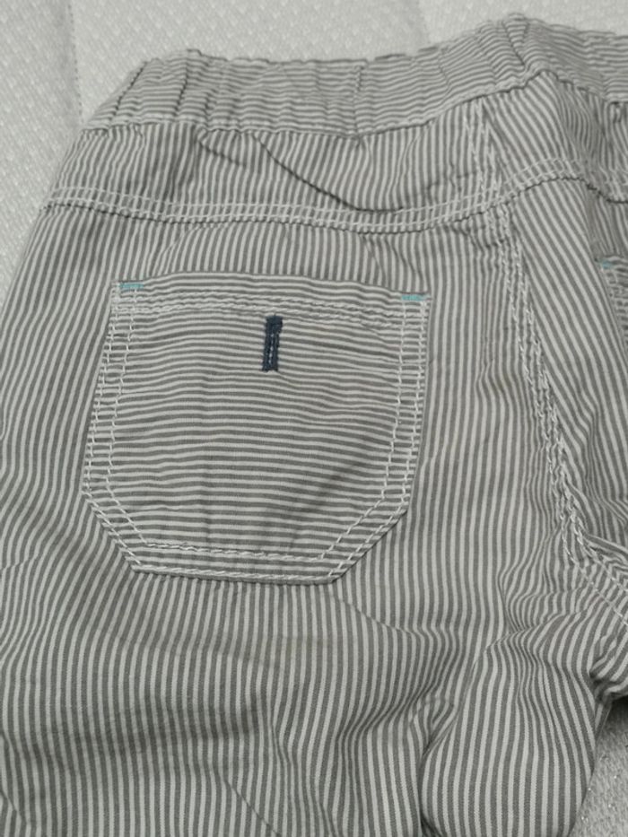 Pantalon rayé blanc et gris Okaidi 6M - photo numéro 6