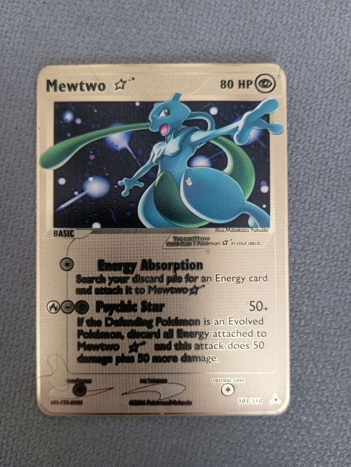Carte Pokémon Métal Doré Mewtwo