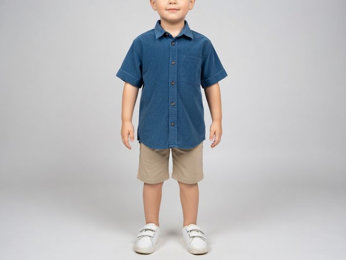 Chemise manches courtes bleu 6 ans 3 VACHES - photo numéro 1