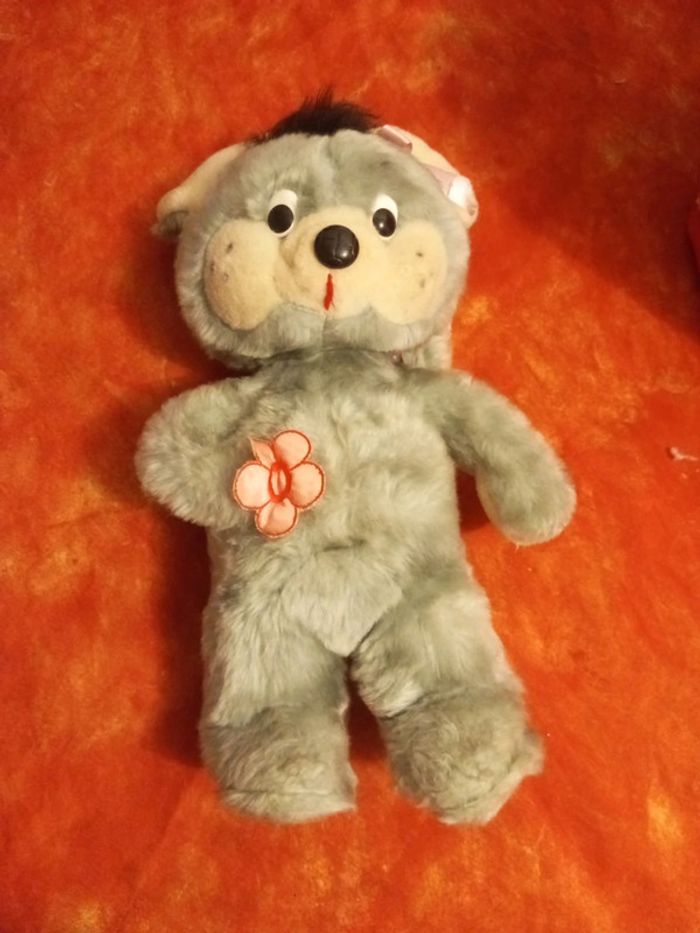 Souris vintage tenant fleur vintage - photo numéro 2