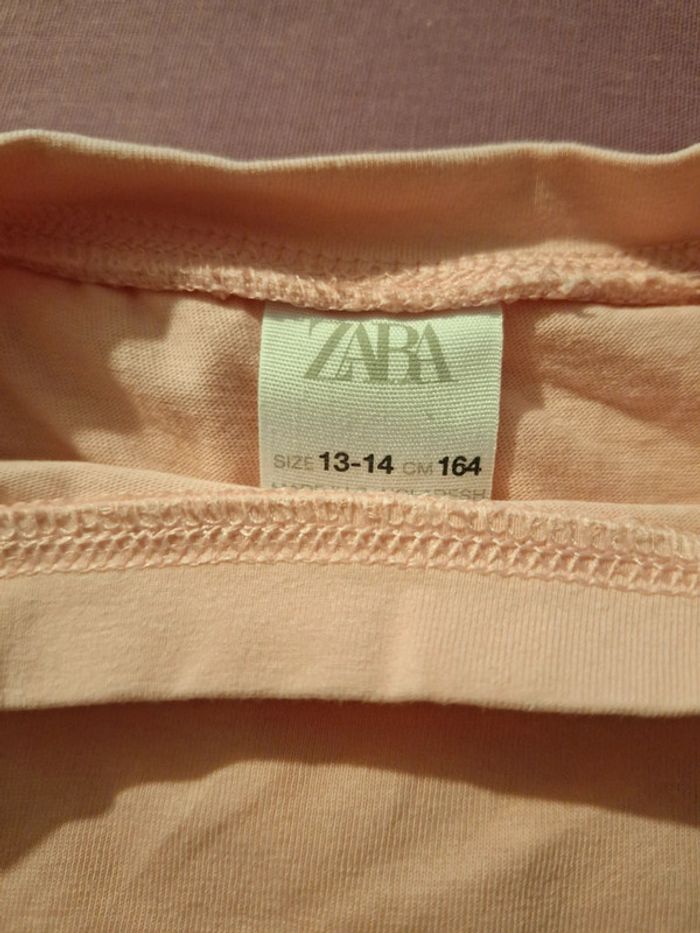 Tee shirt zara 13/14 ans rose ouvert dos très bon état - photo numéro 3