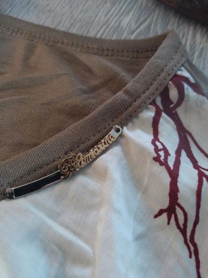 Chemisier ciaomilanno marron et fleur taille L/XL - photo numéro 2