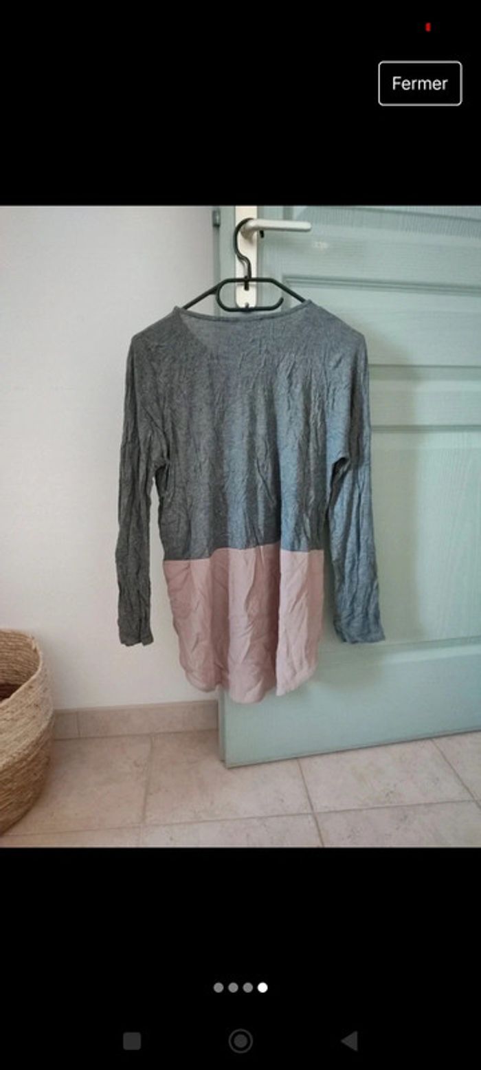Blouse bi matière a bijou Zara - photo numéro 4