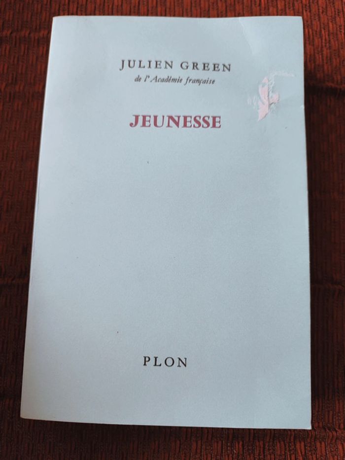 Livre "Jeunesse" - Julien Green de l'Académie française