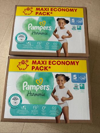 Lot de 2 maxi pack Pampers harmonie taille 5