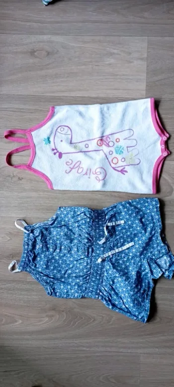 Lot 2 combinaisons bodies été 18M