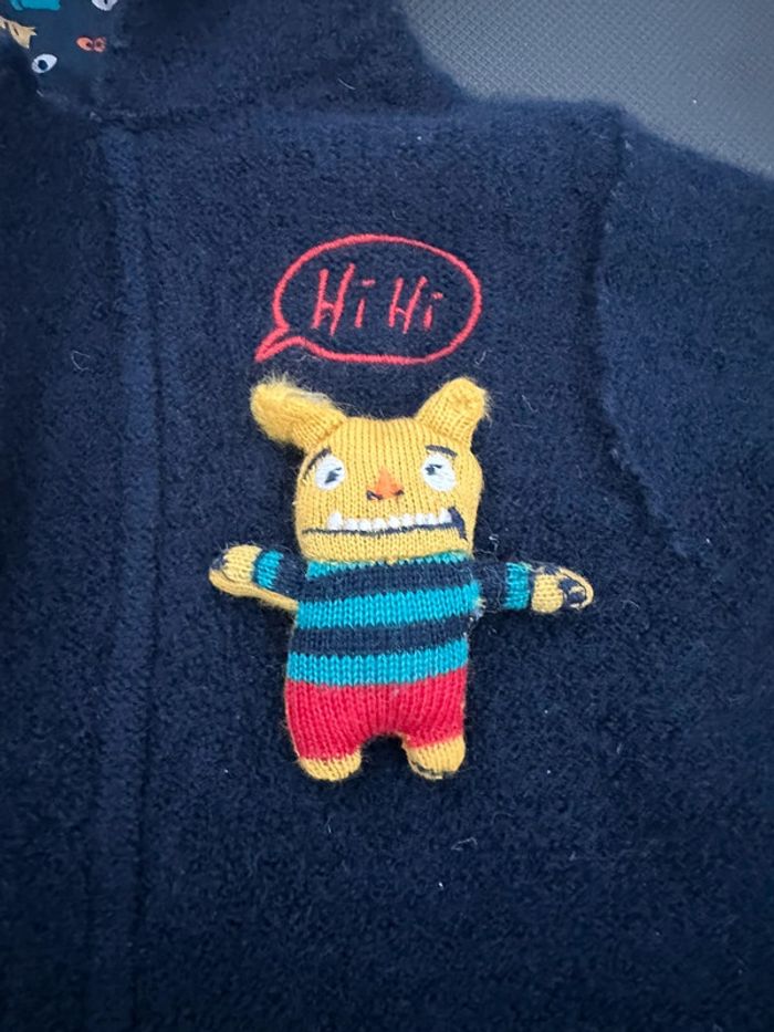 Veste marine en laine bébé garçon 6 mois Dpam - photo numéro 4