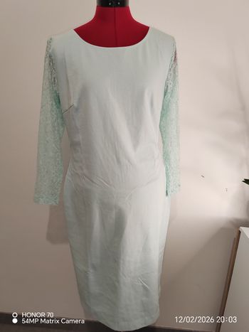 Robe manches dentelle 