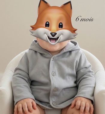 Veste à capuche gris clair gilet avec boutons bébé mixte garçon fille taille 6 mois Obaïbi