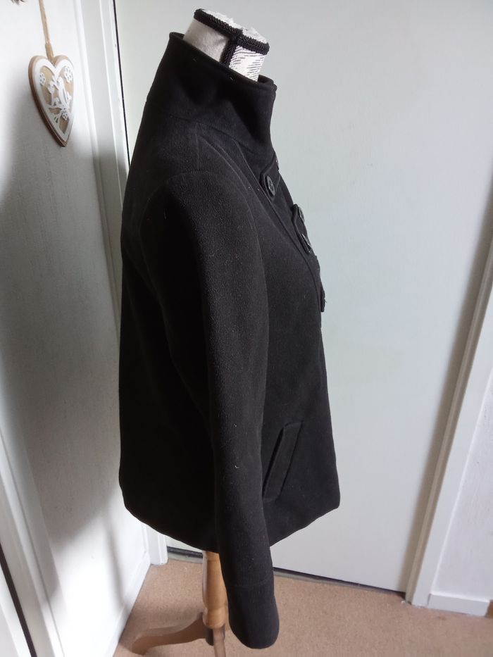Manteau noire femme taille 38 ou M Kiabi, mi long - photo numéro 4