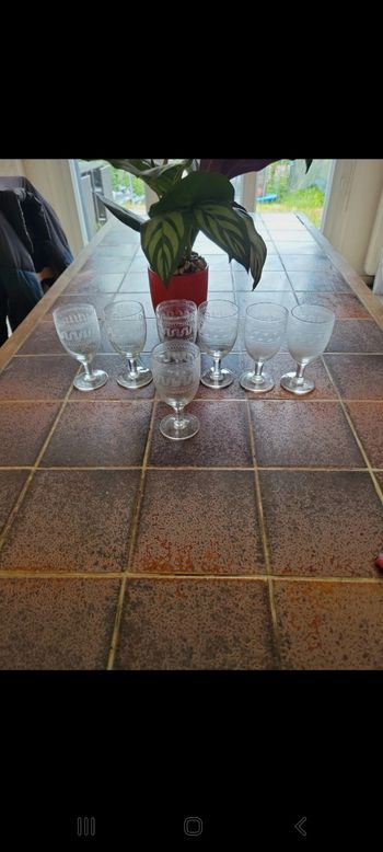 Lot 7 verres à pied 13 cm