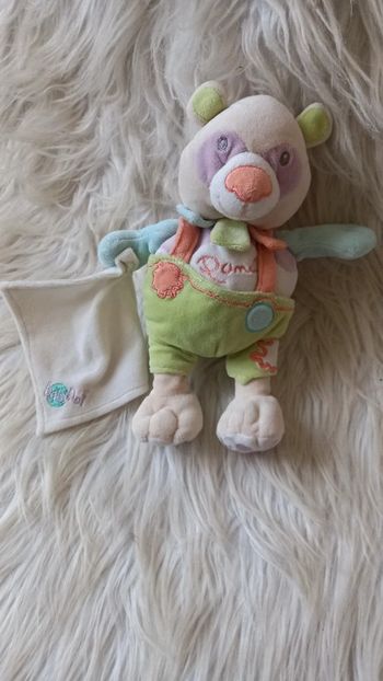 Peluche Pandy Panda avec son mouchoir- Baby Nat