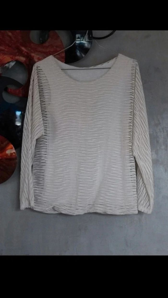 T-shirt manches longues blanc - photo numéro 2