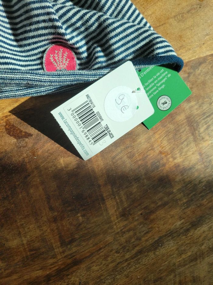 Bonnet rayures enfant fille taille 49 cm - photo numéro 3