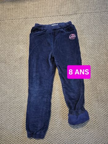 Pantalon velour épais violet - 8 ans