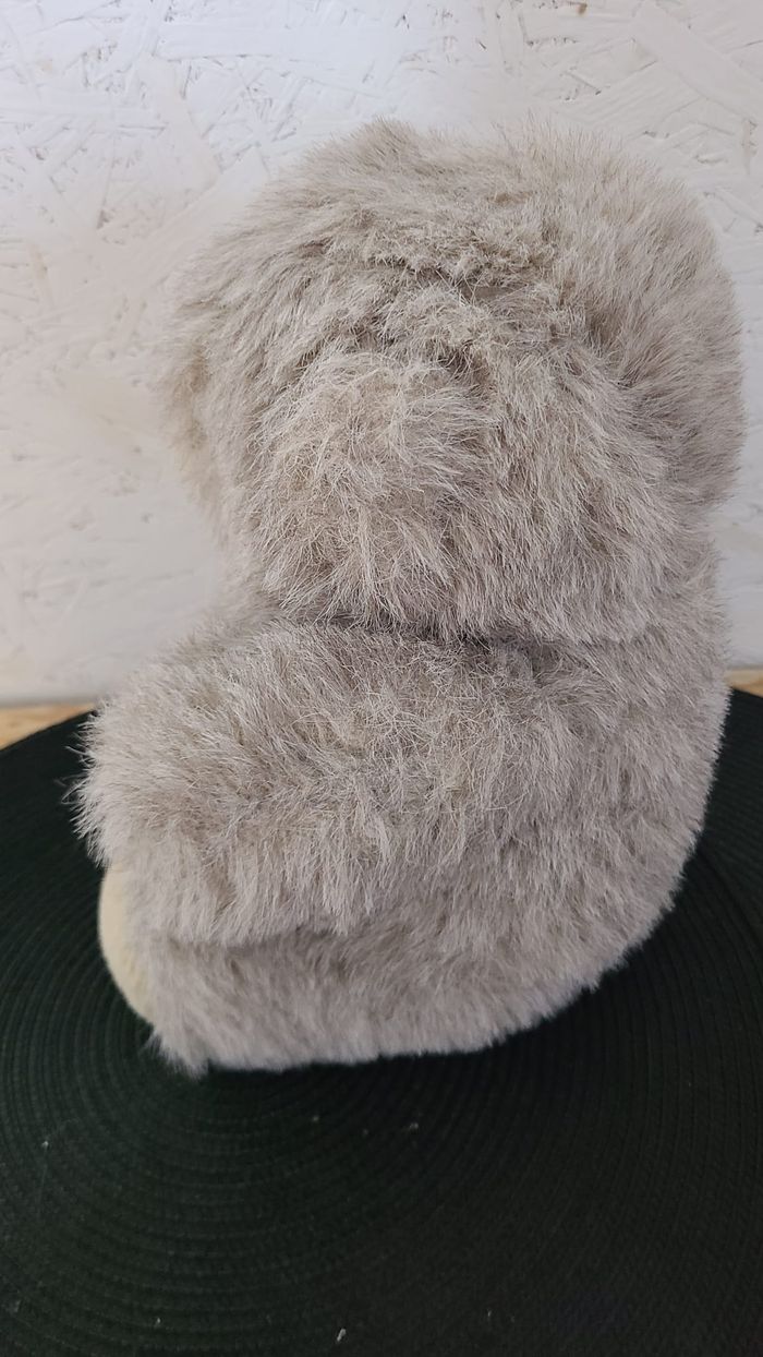 vintage Gris Fuzzy Teddy Bear Peluche - photo numéro 5