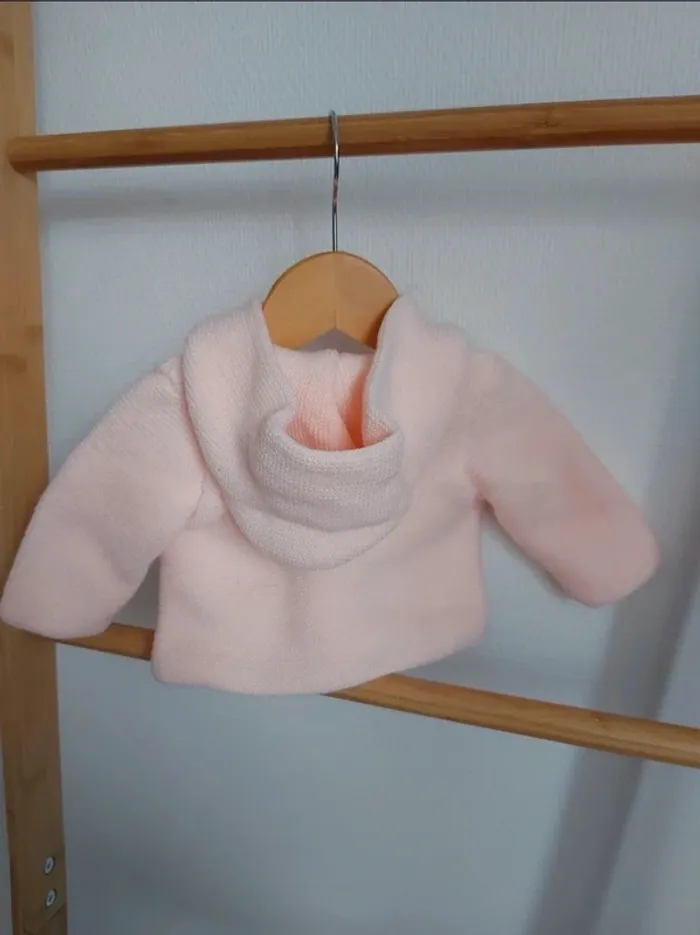 🏷 Gilet chaud rose pâle naissance neuf - photo numéro 2