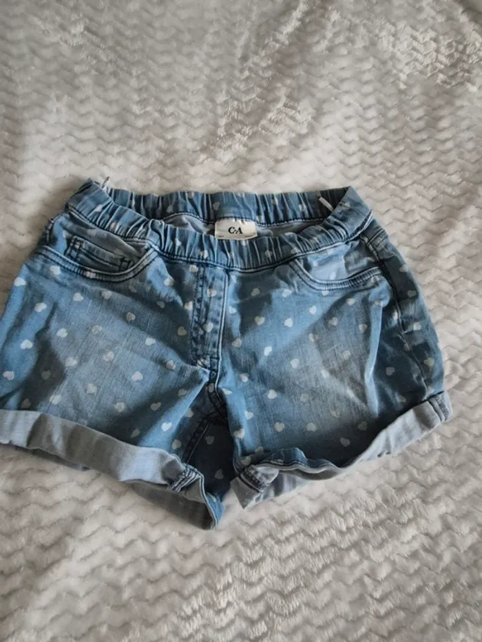 Lot de 2 shorts en jean 10 ans cœur - photo numéro 3