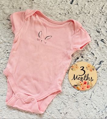 Body Bébé Fille Manches courtes Rose lapin 3 mois