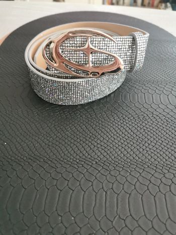 Ceinture femme brillante argenté