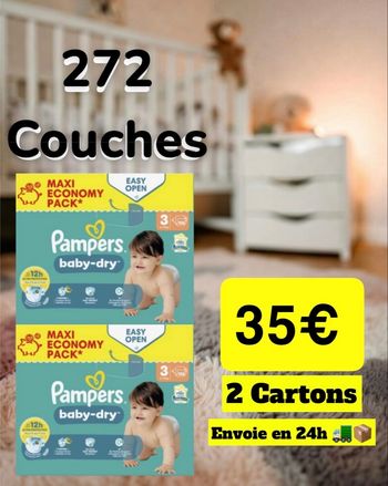 Pampers Baby Dry Taille 3 Lotx2 Neuf