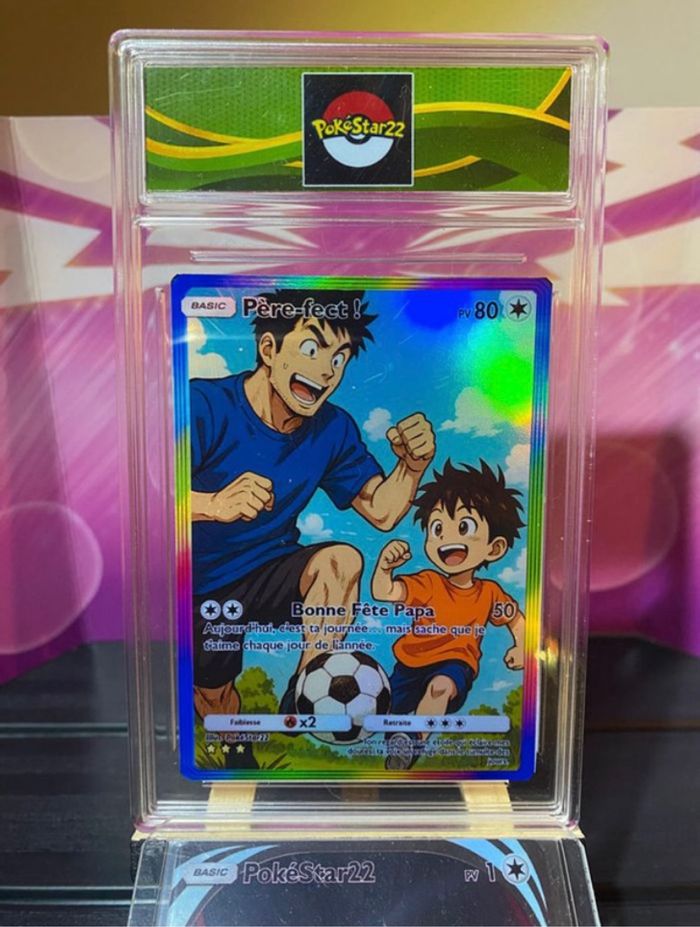 Carte Personnalisée Fête des Pères Manga Style Pokémon Personnalisée – Brillante & Originale