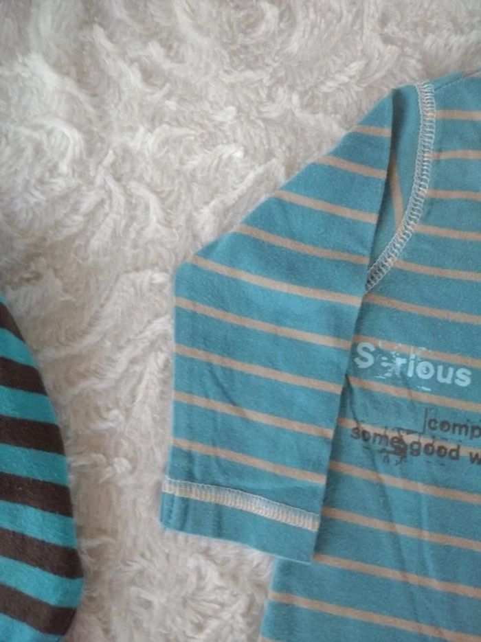 Lot de 2 tee shirt chemise manches longues Garçon 6 mois Chef de chantier Teddy chien - photo numéro 11