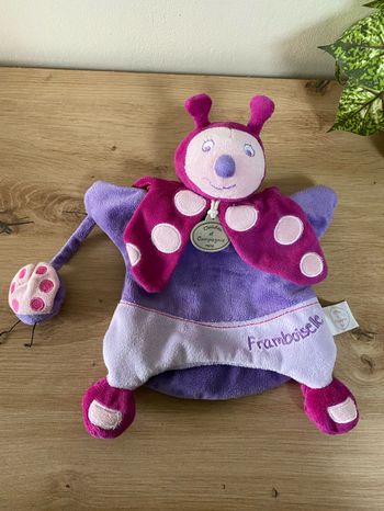 Doudou marionnette coccinelle framboiselle doudou et compagnie