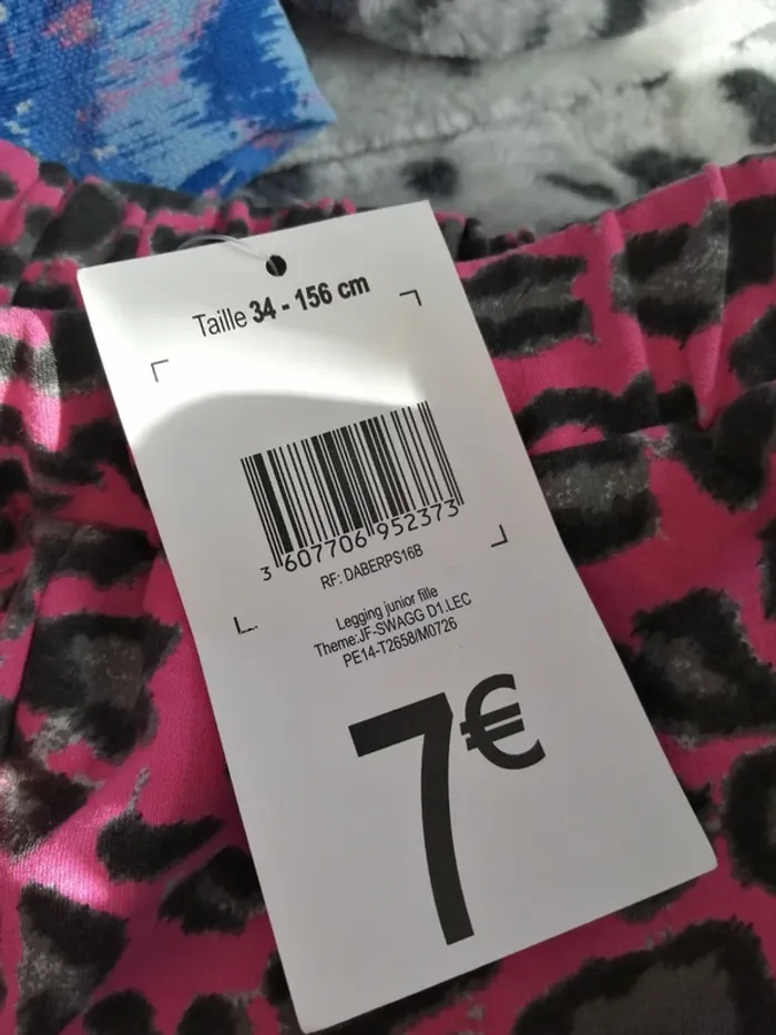 Legging rose et gris à motif léopard / tissaia / (34) - photo numéro 2