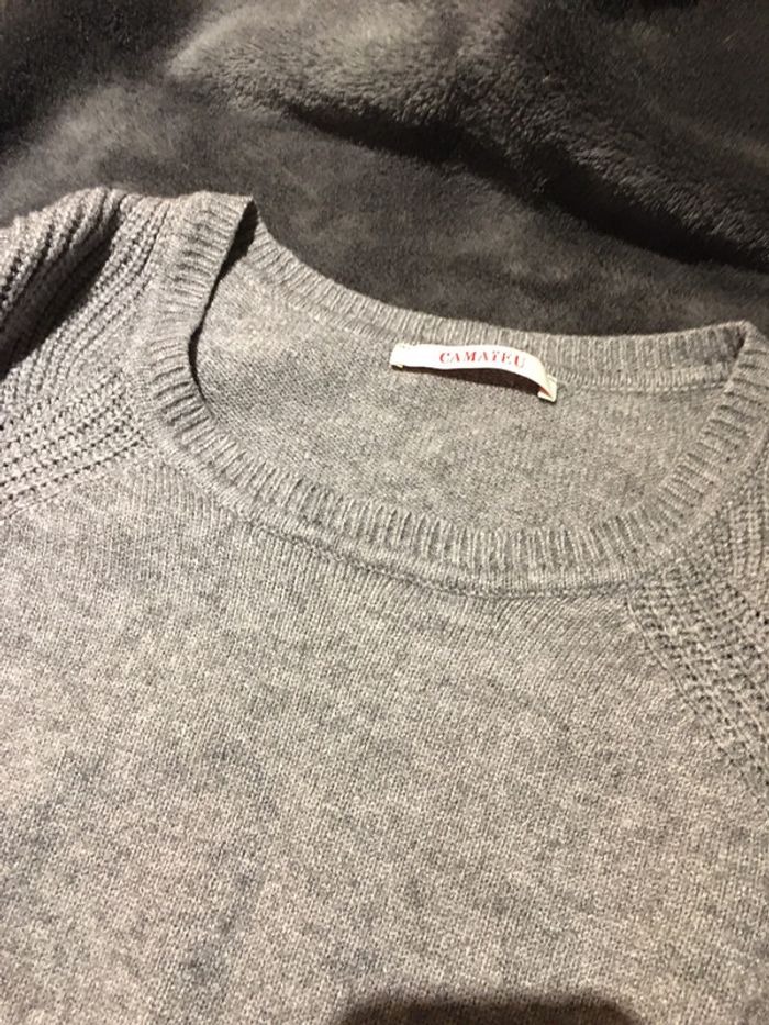 Pull gris Camaieu taille S - photo numéro 2