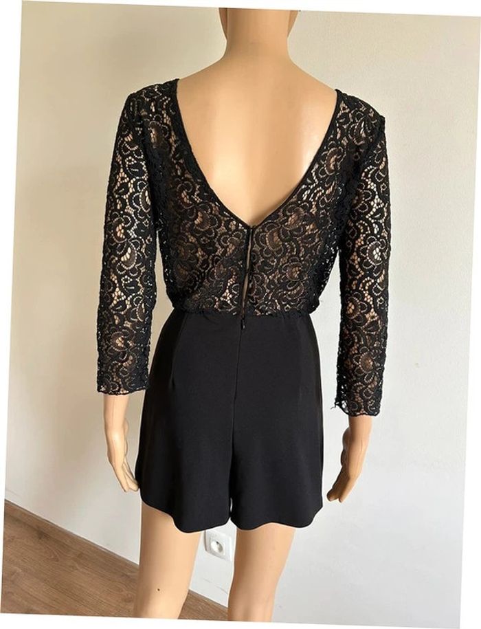 Combishort noir avec dentelle Zara taille M TBE - photo numéro 7