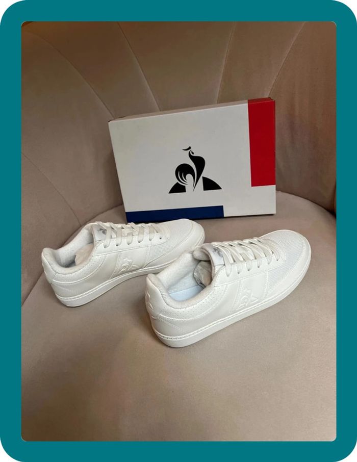 Sneackers unisexe LCS Derby_1 blanches taille 39 - Le coq sportif - photo numéro 3