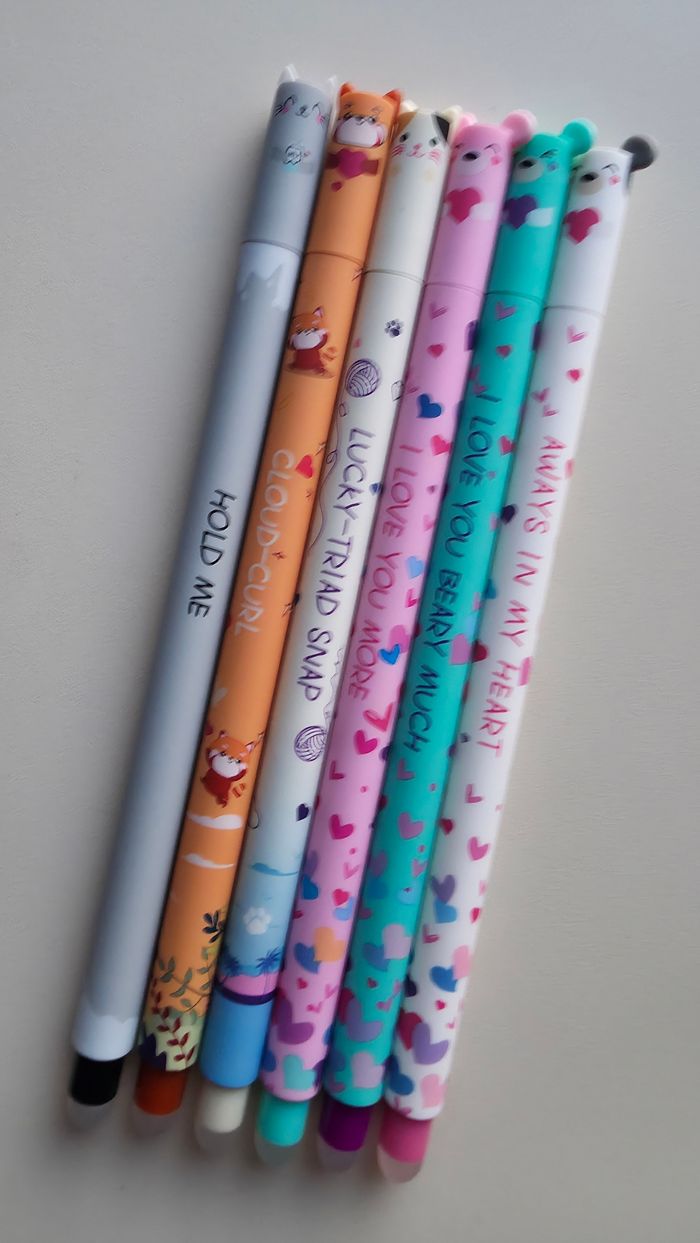 Lot de 6 stylos animaux effaçable - photo numéro 2