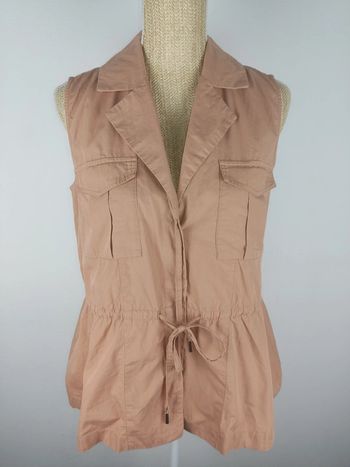 Chemise saharienne sans manches boutonnée avec poches terracotta clair taille 38 H&M