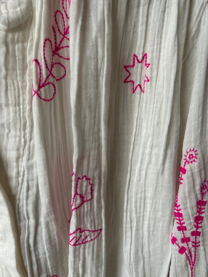 Chemise ML broderies roses Toscandjoe - photo numéro 4