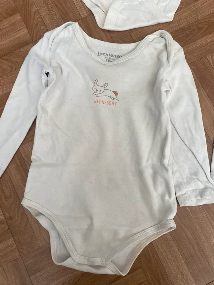 Lot de 4 body blanc taille 18 mois In Extenso - photo numéro 2