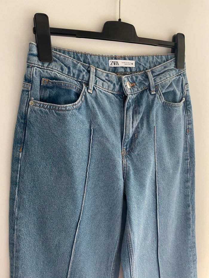 Jean bleu clair Zara jambe large taille 38 - photo numéro 3