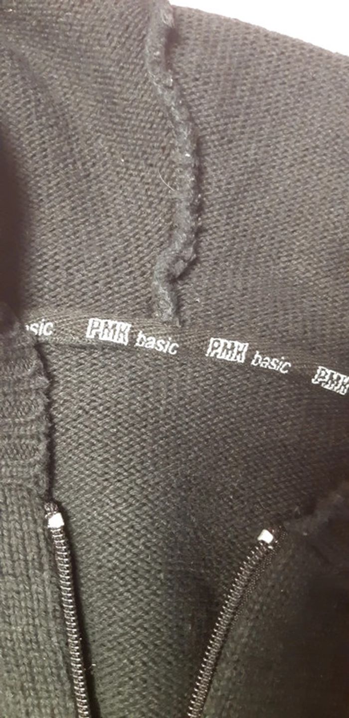 Gilet femme noir à fermeture éclair + capuche - photo numéro 4