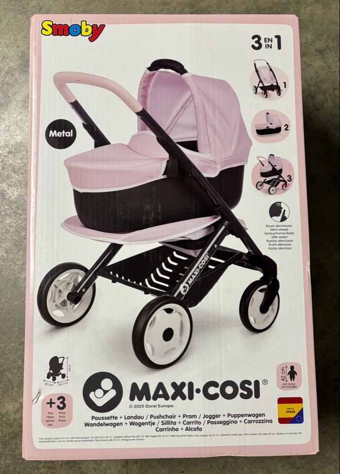 SMOBY Ensemble Maxi Cosy, Poussette et Landau - Rose