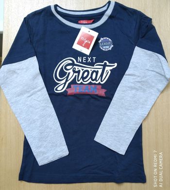 Tissaia t shirt manches longues bleu