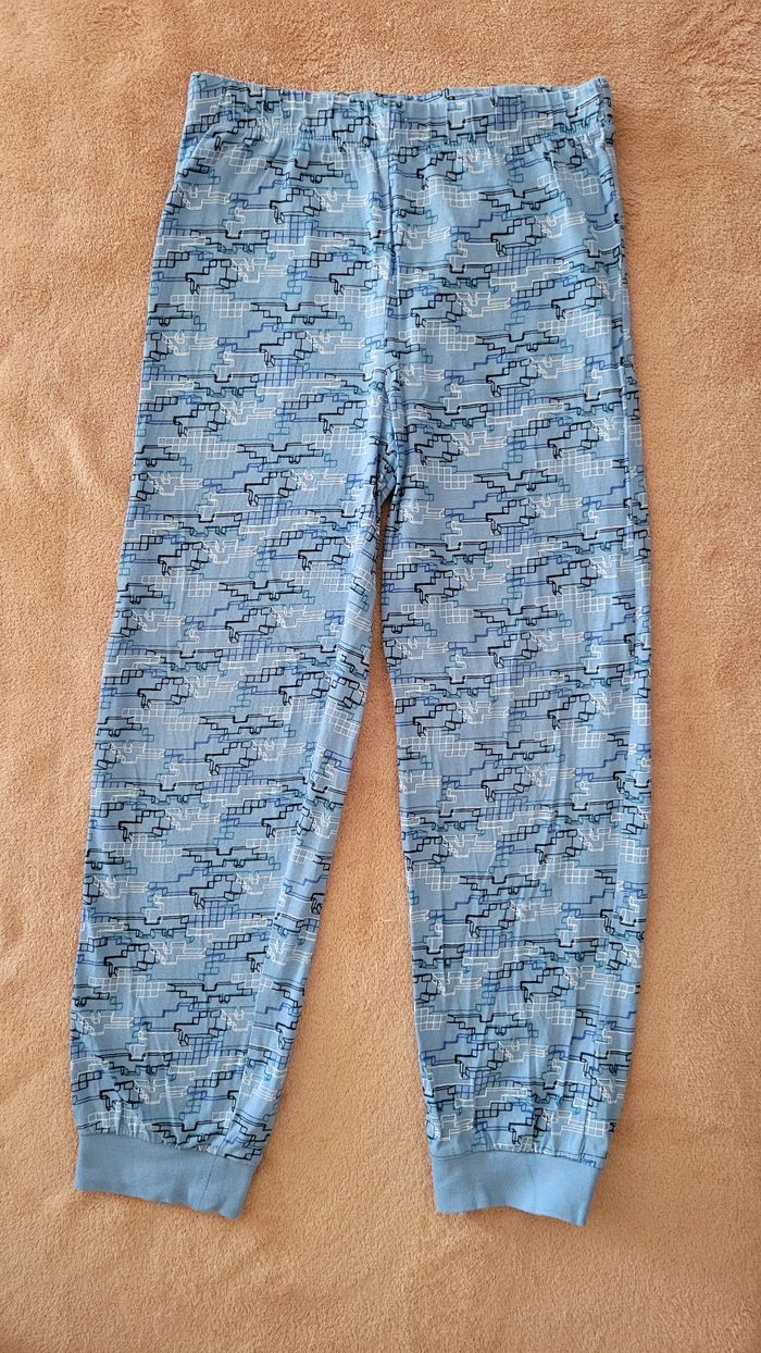 Pyjama à manches longues noir et bleu 8 ans - photo numéro 6