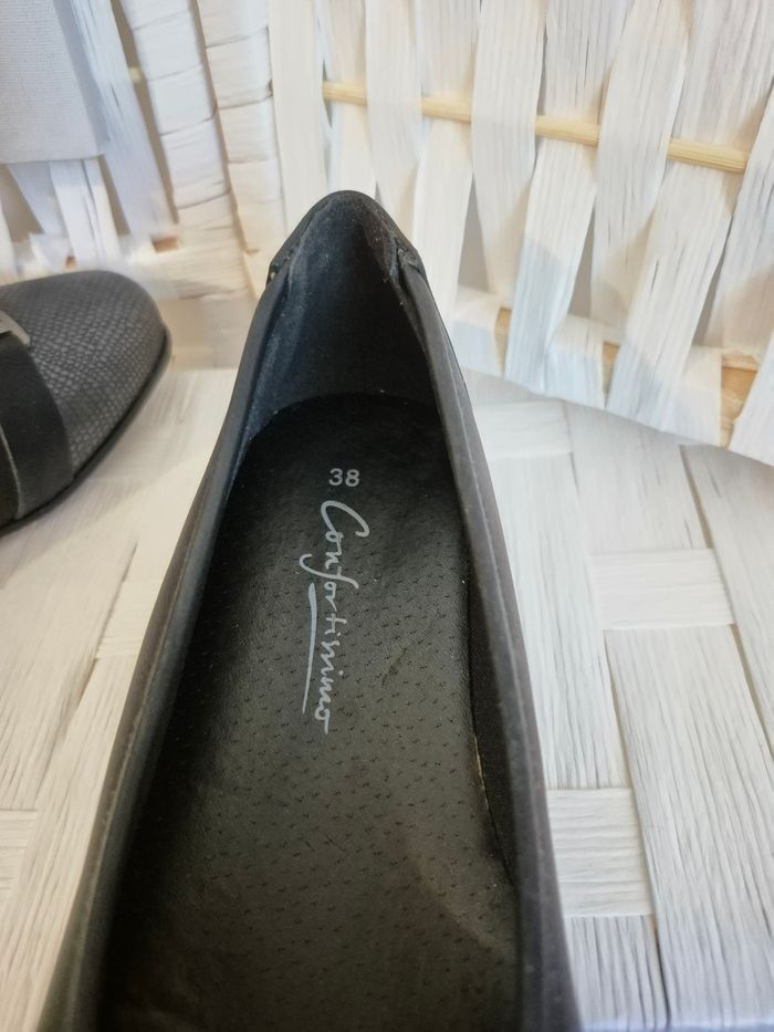 💕Jolie Ballerines noires P38 Comfortissimo - bi-matière chic femme 💕 - photo numéro 8