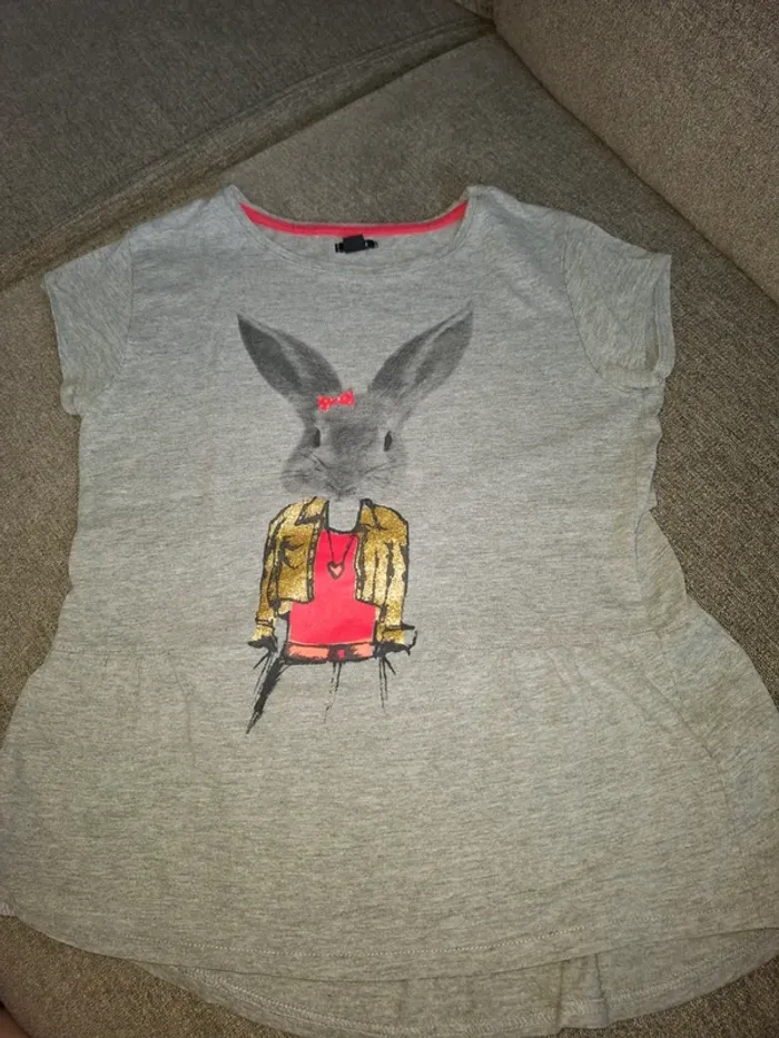 T-shirt tunique grise 8 ans