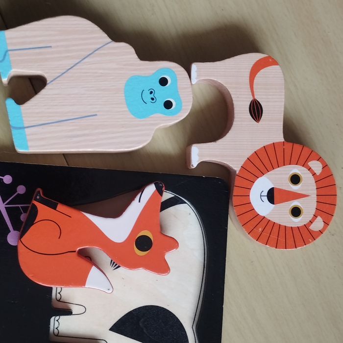 Jeu puzzle encastrement animaux en bois - photo numéro 3