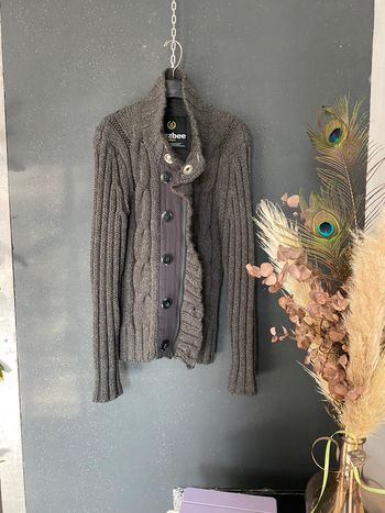 Veste  gilet long épais 30 % laine