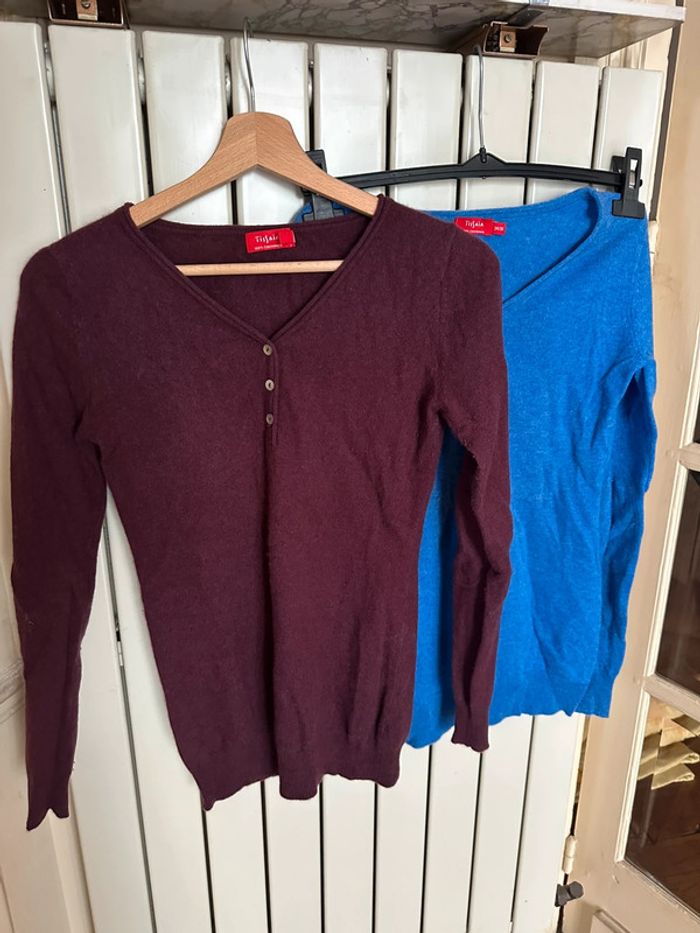 Lot de 2 pulls 100% cachemire Tissaia S