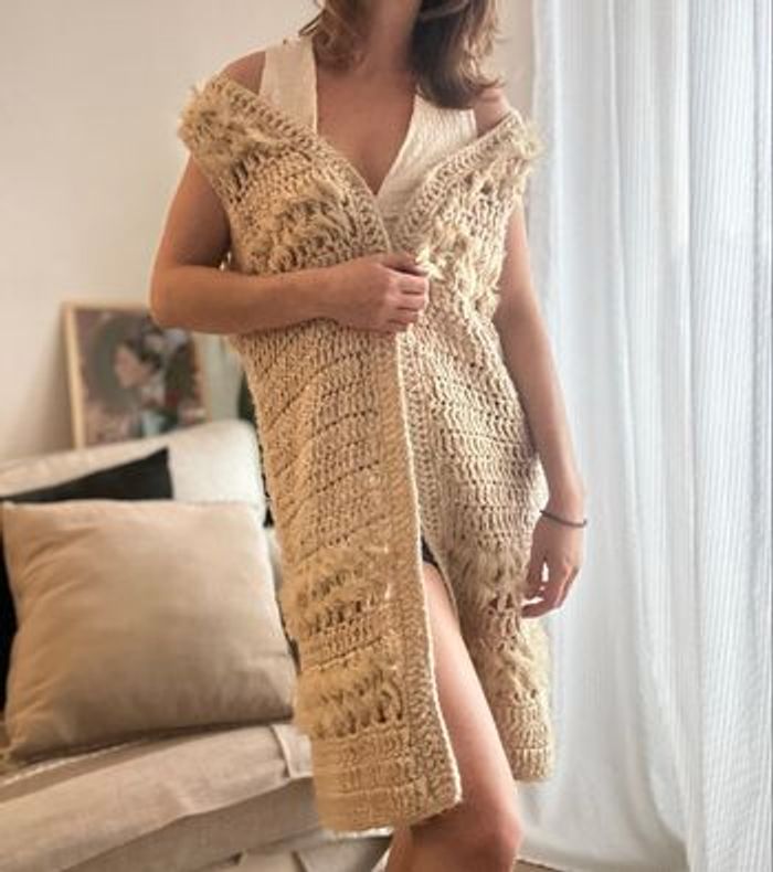 Longue veste manches courtes Vila beige - photo numéro 2