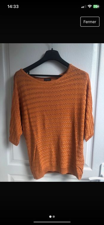 Pull in extenso moutarde orangé taille s
