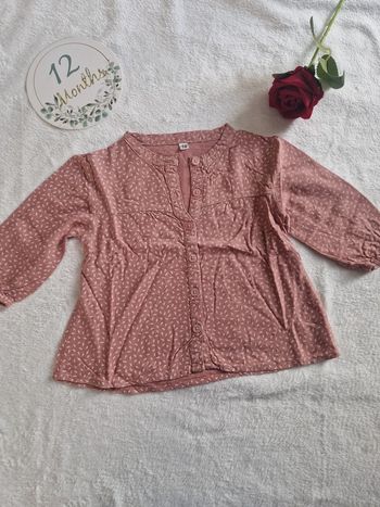 Chemise rose à motifs