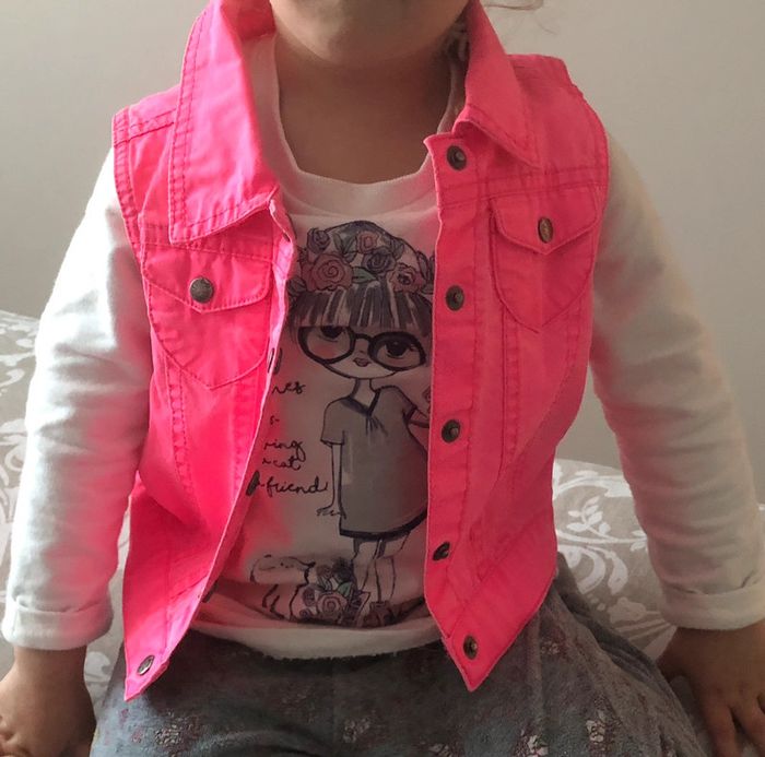 Gilet rose flashy sans manche - photo numéro 2